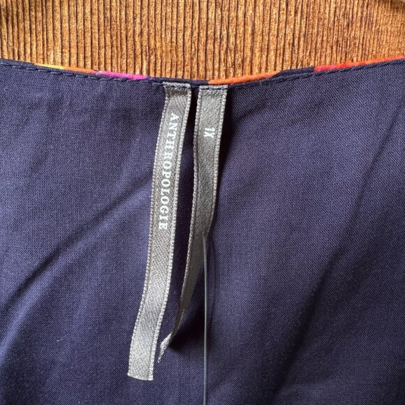 NWT Anthropologie Navy Floral Rose Print Katerina Button-Front Dress Women's 1X - Picture 3 of 15